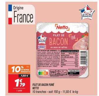 Netto Filet de bacon fumé offre