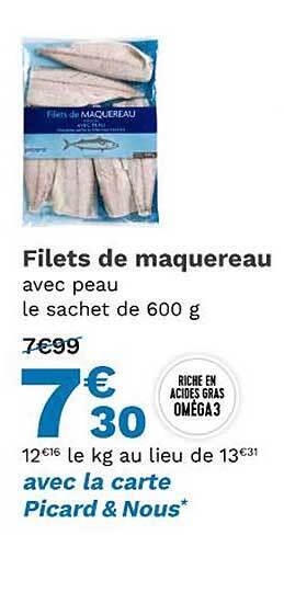 Picard Filets de maquereau offre