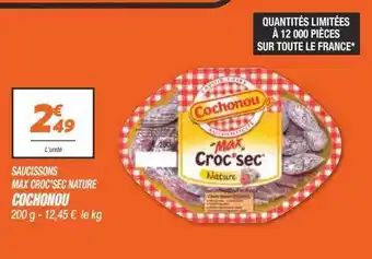Netto Saucissons max croc'sec nature cochonou offre