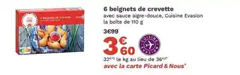 Picard 6 beignets de crevette offre
