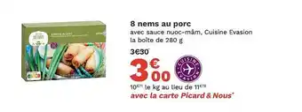 Picard 8 nems au porc offre