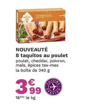 Picard 8 taquitos au poulet offre