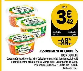 Supeco Assortiment de crudités bonduelle offre