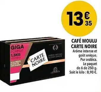 Supeco Café moulu carte noire offre