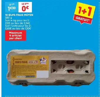 Leader Price 10 Œufs Frais Moyen offre