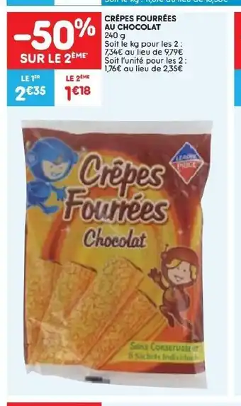 Leader Price Crêpes fourrées Au Chocolat offre