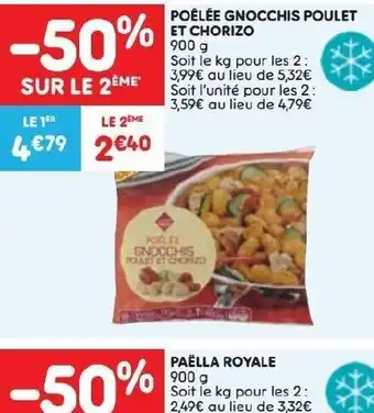 Leader Price Poêlée gnocchis Poulet Et Chorizo offre