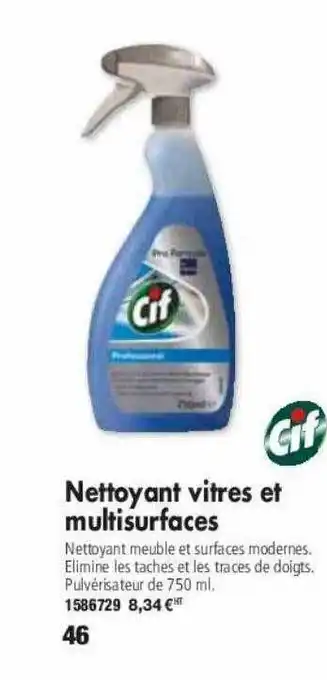 Nettoyant vitres et multisurfaces cif