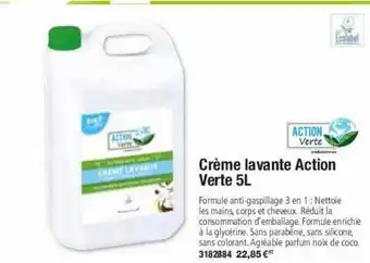 Plein ciel Crème lavante action verte 5l offre