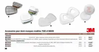 Accessoires pour demi-masques modèles 7500 et 6800s 3m