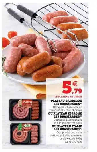 Plateau barbecue ou plateu espagne ou plateau italie les brasérades