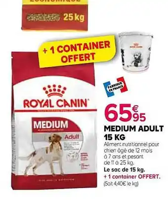Kiriel Medium adult 15 kg royal canin offre