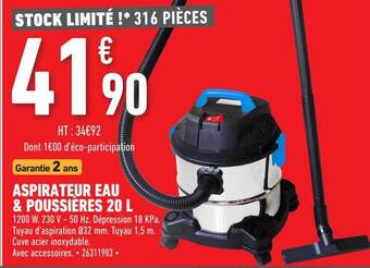 Brico Cash Aspirateur eau & poussières 20 l offre