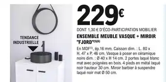 Ensemble meuble vasque + miroir fjord