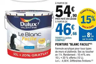 E.Leclerc Brico Peinture blanc facile offre