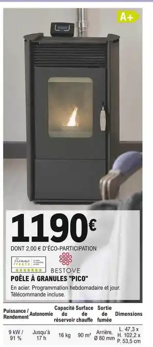 E.Leclerc Brico Poêle à granules pico offre