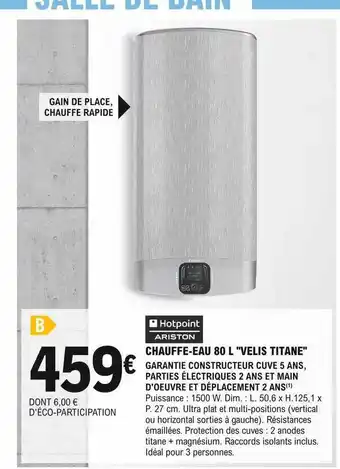 E.Leclerc Brico Ariston chauffe-eau 80l offre