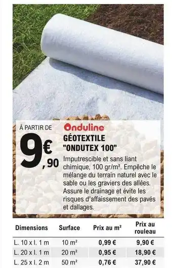 E.Leclerc Brico Géotextile ondutex 100 offre