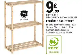 E.Leclerc Brico Étagère 3 tablettes offre