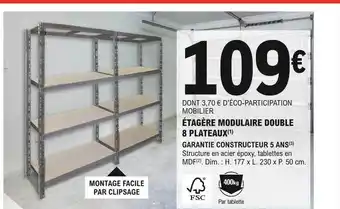 E.Leclerc Brico Étagère modulaire double 8 plateaux offre
