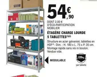 E.Leclerc Brico Étagère charge lourde 5 tablettes offre