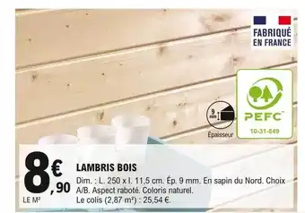 E.Leclerc Brico Lambris bois offre
