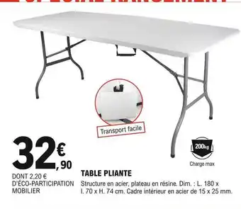 E.Leclerc Brico Table pliante offre