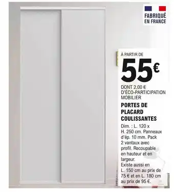 E.Leclerc Brico Portes de placard coulissantes offre