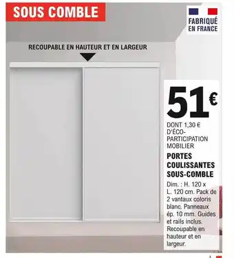E.Leclerc Brico Portes coulissantes sous-comble offre