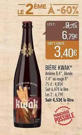 Match Bière kwak offre
