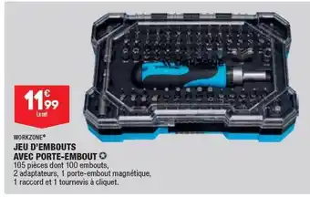 ALDI Workzone jeu d'embouts avec porte-embout offre