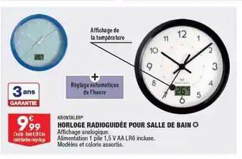 ALDI Krontaler horloge radioguidée pour salle de bain offre