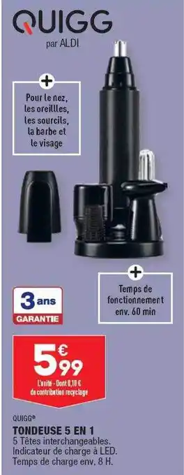 ALDI Quigg tondeuse 5 en 1 offre
