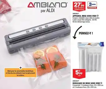 ALDI Ambiano rouleaux de mise sous vide offre