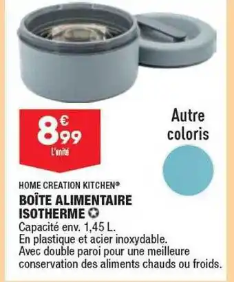 ALDI Home creation kitchen boîte alimentaire isotherme offre