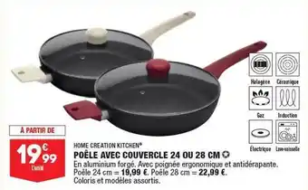 ALDI Home creation kitchen poêle avec couvercle 24 ou 28 cm offre