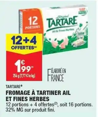 ALDI Tartare fromage à tartiner ail et fines herbes offre