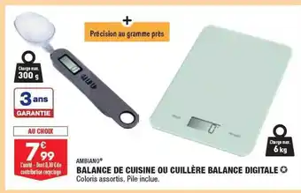 ALDI Ambiano balance de cuisine ou cuillère balance digitale offre