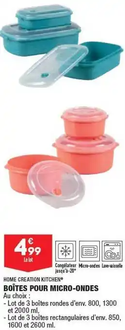 ALDI Home creation kitchen boîtes pour micro-ondes offre