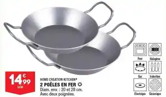 ALDI Home creation kitchen 2 poêles en fer offre