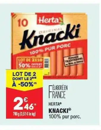 ALDI Herta knacki offre