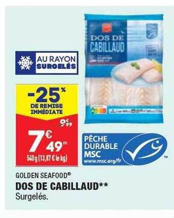 ALDI Golden seafood dos de cabillaud offre