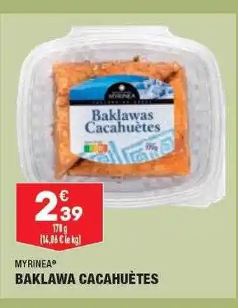 ALDI Baklawa cacahuètes myrinea offre