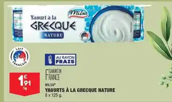 ALDI Yaourts à la grecque nature milsa offre