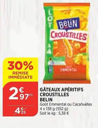Bi1 Gâteaux apéritifs croustilles belin offre