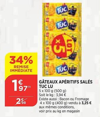 Bi1 Gâteaux apéritifs salés tuc lu offre