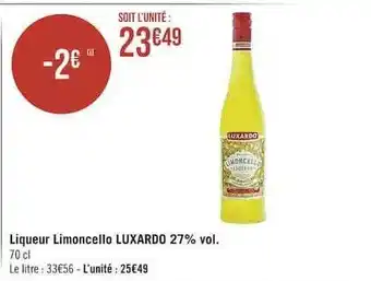 Casino Supermarchés Liqueur limoncello luxardo 27% vol. offre