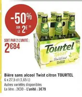 Casino Supermarchés Bière sans alcool twist citron tourtel offre