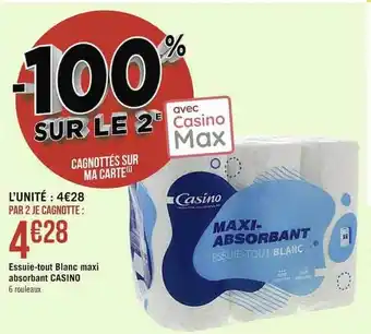 Casino Supermarchés Essuie-tout blanc maxi absorbant casino offre