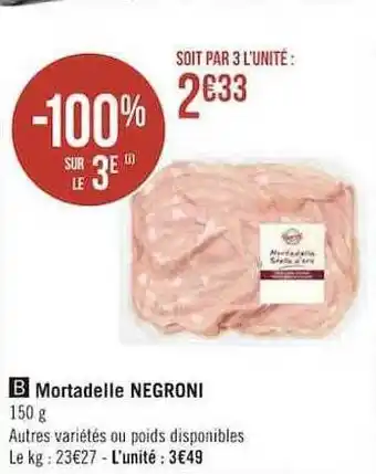 Géant Casino Mortadelle negroni offre